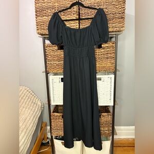 NWT small Women’s August sky Elegant Black Puff Sleeve Dress